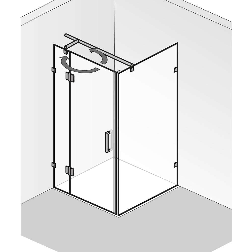 HSK Aperto Pur AOP 123 Drehtür pendelbar mit Seitenwand