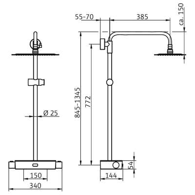 HSK Shower Set AquaSwitch Softcube Mit Thermostatarmatur