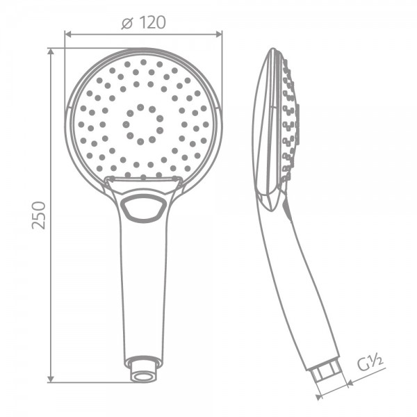 HSK Design-Handbrause AquaSwitch Rund Sprayplatte weiß