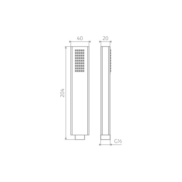 HSK Design-Handbrause Eckig