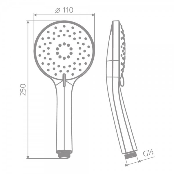 HSK Design-Handbrause Rund